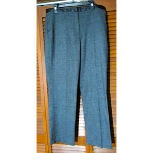 Cato Women's Pants Trousers Black and White Tweed Leather Band Pockets Size 14